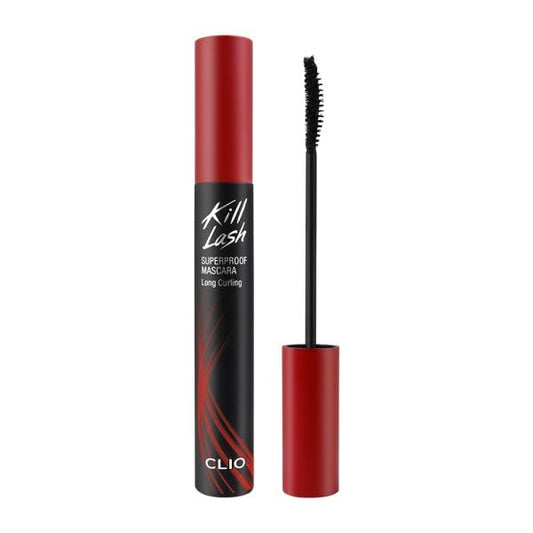 CLIO Kill Lash Superproof Mascara, Waterproof Mascara Black, Lengthening & Lifting for Defined Eyelash, Long-Lasting, Clump & Smudge-Free, for Sensitive Eyes, Korean Makeup Beauty (001 Long Curling)