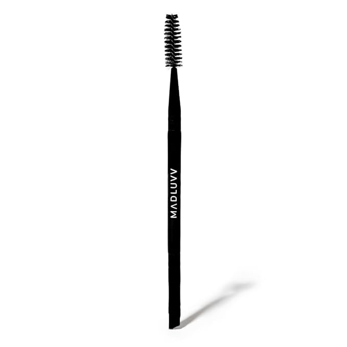 MADLUVV Brow Stamp Kit with Brow Stencils – Easy Eyebrow Shaper for Natural-Looking Brows – Popular Eyebrow Stencil Kit Used by Professionals – 9 Shapes, Spoolie, Travel Bag & Stamp (Nearly Black)