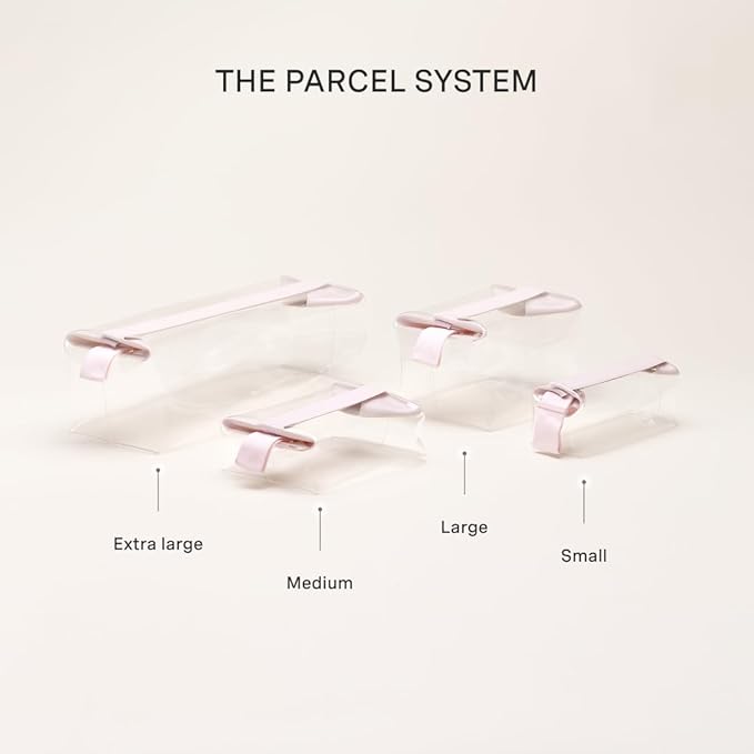 Cadence Parcel - Clear Dopp Kit with Magnetic Closure - Durable and Leak-Resistant Travel Toiletry Kit - Modular Design - Hygiene Bag for Travel Essentials - 2 Qt - Rose