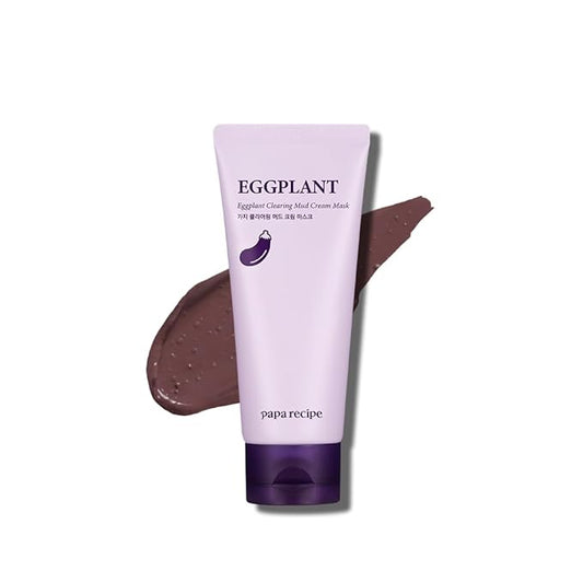Papa Recipe Eggplant Mud Mask โ Kaolin & Bentonite Clay for Pore Care & Gentle Exfoliation โ Hydrating Korean Skincare with Cica