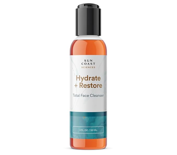 SUN COAST SCIENCES - Hydrate + Restore Total Face Cleanser, Vitamina B, Hydrating Facial Cleanser With Niacinamide for All Skin Types - 4 fl oz