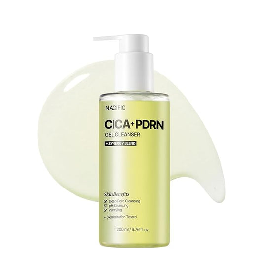 NACIFIC Cica PDRN Gel Cleanser 6.76 fl oz 200ml โ Centella Asiatica, Low pH Deep Pore Cleanser for Sensitive Skin, Soothing & Purifying Korean Face Wash