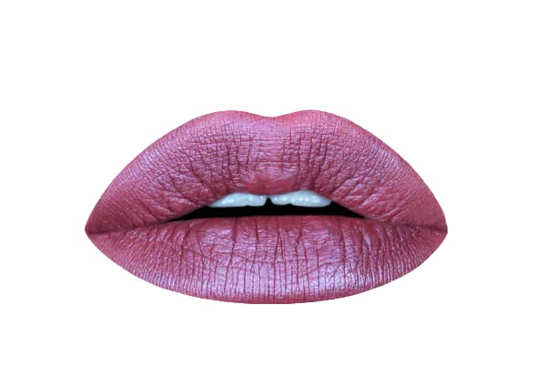 Aromi Sugared Mauve Metallic Liquid Lipstick, Purple Pink Lip Color with Shimmery Finish, Raspberry Mulberry Lipstick, Long-Lasting, Handmade (Sugared Mauve)