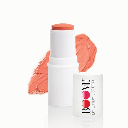 Boomstick Golden Peach โข - Warm, Coral-Peach Blush Stick and Lipstick - Multistick, Vegan, Makeup for Older Women and Mature Skin Boom Stick By Cindy Joseph