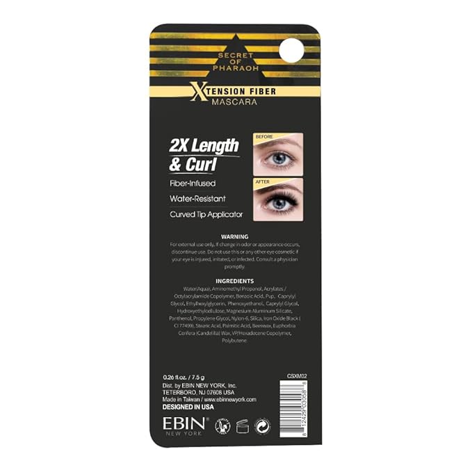 Xtension Fiber Mascara for the the 3D Lash Effect - Lengthening Mascara with Curling Lashes, Full and Lightweight Lashes, Flake proof and Water-resistant Formula, Cruelty Free