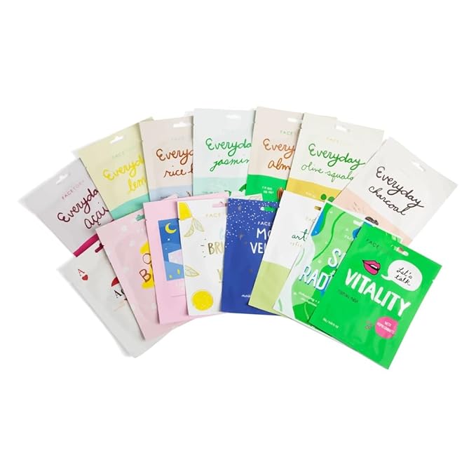 FACETORY K Beauty Face Mask Skin Care - FAVORITE 15 COLLECTION Sheet Mask Set | Natural Premium Korean Face Mask For All Skin Types - No Sulfates No Parabens (15 pc)