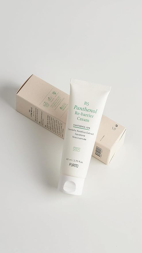 PURITO B5 Panthenol Re-barrier Cream 2.70 fl.oz. / 80ml, Rich Moisturizing Cream with 10% Panthenol for Strenthening the Skin Barrier, No Silicones, No PEG, No Essential Oils, Vegan, Korean Skincare