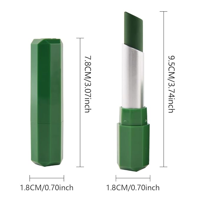 Nuetral Green Matte Creamy Lipstick for Women, Longwear Lip Gloss Face Paint Stick, Lip Stick Stain Long Lasting Waterproof Easy Application Full Coverage Velvet Gloss for Party Halloween Makeup 17