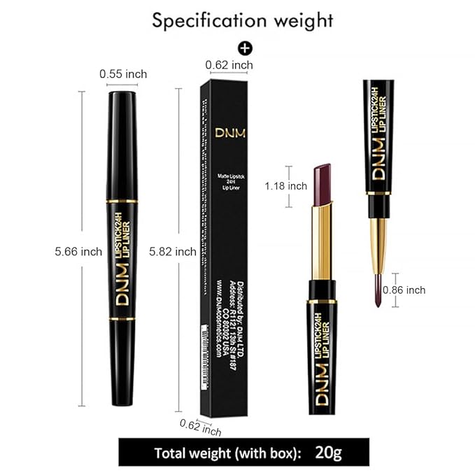 Kaely 2-in-1 Dark Wine Red Lip Liner & Lipstick Set Kit for Women, Matte Lips Kit with Lip Liner Lip Stains Long Lasting Waterproof 24 Hour Lipstick and Lip Liners Combo Lipliners Pencil Set 09