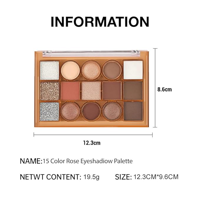Eyeshadow Palette Makeup โ Neutral Nude Matte & Shimmer Eyeshadow Palette, High Pigment Waterproof Glitter Eye shadow,Blendable Pink, Brown, Rose Gold Eye Makeup (F-01#, 1 Count (Pack of 1))