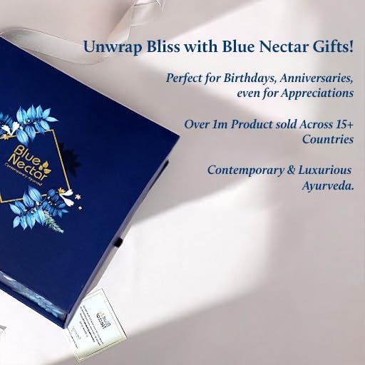 Premium Beauty Gift Set for Women & Men | Blue Nectar Face Wash, Cream, Scrub, Lip Balm & Moisturizing Face Lotion with Herbal Ingredients | Ideal Christmas Holidays Gift for Mom, Dad & Girlfriend