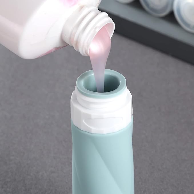 Gemice Travel Bottles for Toiletries, 3oz Tsa Approved Travel Size Containers BPA Free Leak Proof Travel Tubes Refillable Liquid Travel Accessories with Clear Toiletry Bag (4 Pack)