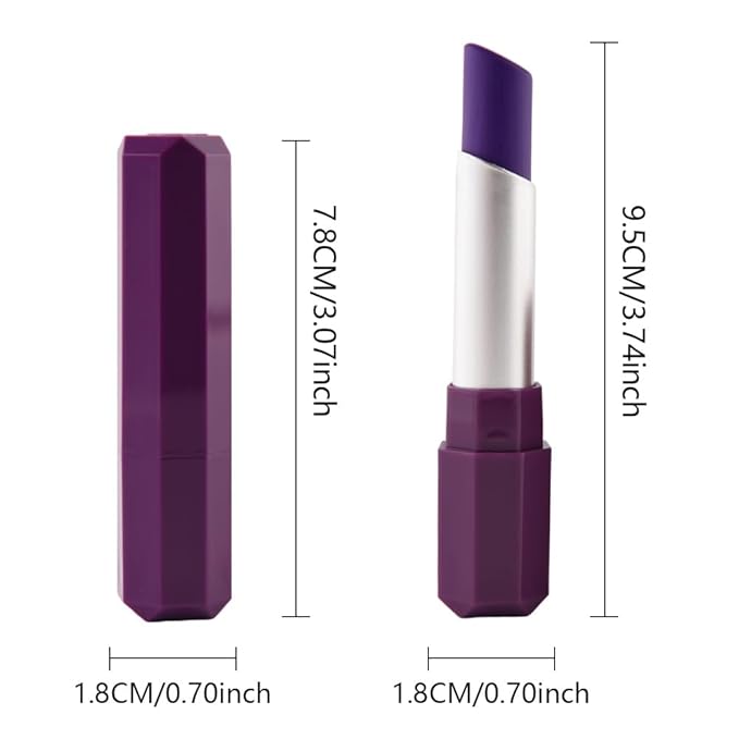 Violet Purple Matte Creamy Lipstick for Women, Longwear Lip Gloss Face Paint Stick, Lip Stick Stain Long Lasting Waterproof Easy Application Full Coverage Velvet Gloss for Party Halloween Makeup 11