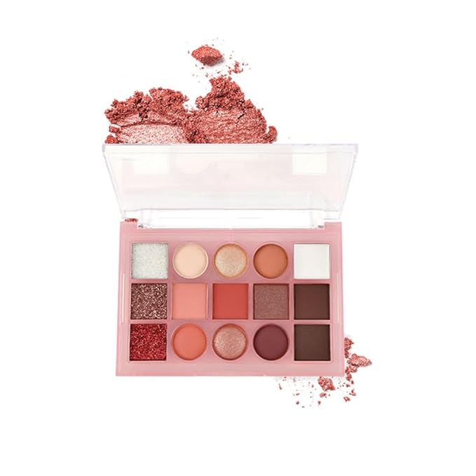 Eyeshadow Palette Makeup โ Neutral Nude Matte & Shimmer Eyeshadow Palette, High Pigment Waterproof Glitter Eye shadow,Blendable Pink, Brown, Rose Gold Eye Makeup (F-02#, 1 Count (Pack of 1))
