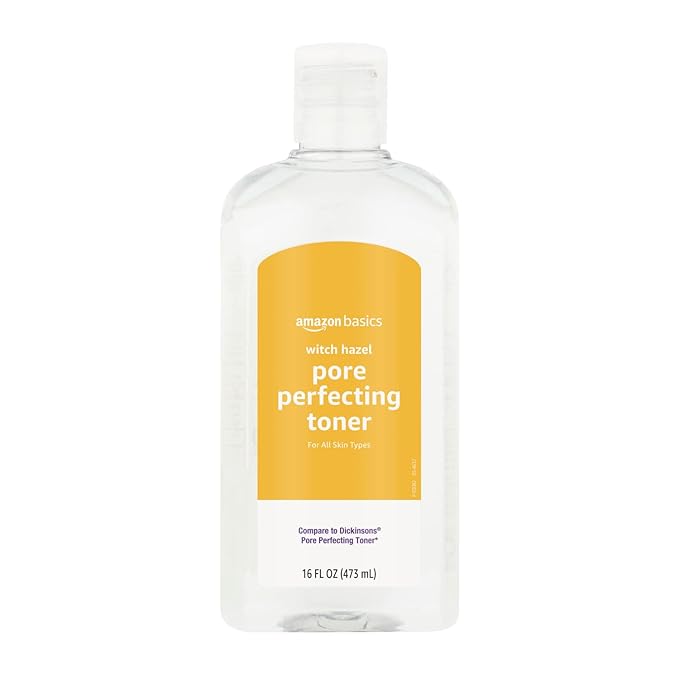 Amazon Basics Witch Hazel Pore Perfecting Toner, Unscented, 16 Fluid Ounces, 1-Pack