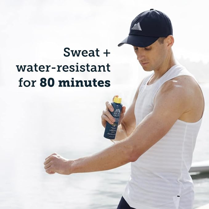 Oars + Alps Hydrating SPF 50 Sunscreen Spray, Naturally Derived Skin Care Infused with Vitamin C and Antioxidants, Water and Sweat Resistant, 6 Oz, 1 Pack