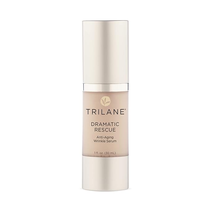 Trilane Dramatic Rescue Anti-Aging Serum with Sustainable, Olive Squalane Firms, Smooths, and Lifts for Younger Looking Skin. Cruelty-Free, 1 fl. Oz