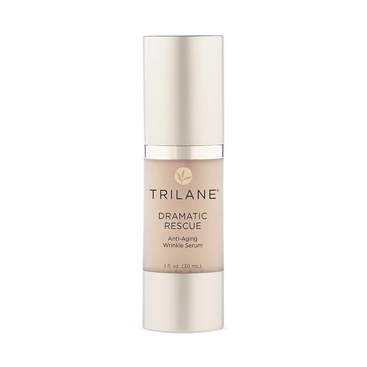 Trilane Dramatic Rescue Anti-Aging Serum with Sustainable, Olive Squalane Firms, Smooths, and Lifts for Younger Looking Skin. Cruelty-Free, 1 fl. Oz