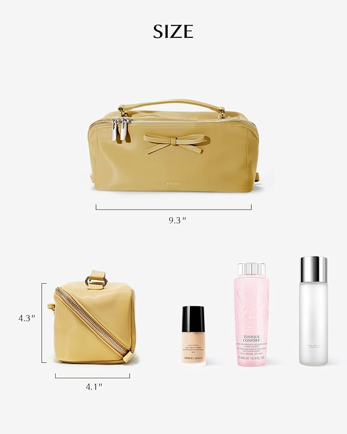 EACHY Travel Makeup Bag,Large Capacity Cosmetic Bags for Women,Waterproof Portable Pouch Open Flat Toiletry Bag Pattern Makeup Bag