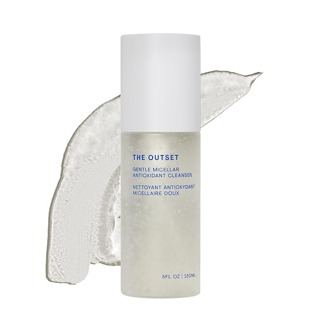 The Outset Gentle Micellar Antioxidant Cleanser - Gel Face Wash + Makeup Remover - Hydrating and Brightening - Fragrance Free for Sensitive Skin - Clean, Vegan, Gluten Free, All Skin Types - 5 fl oz