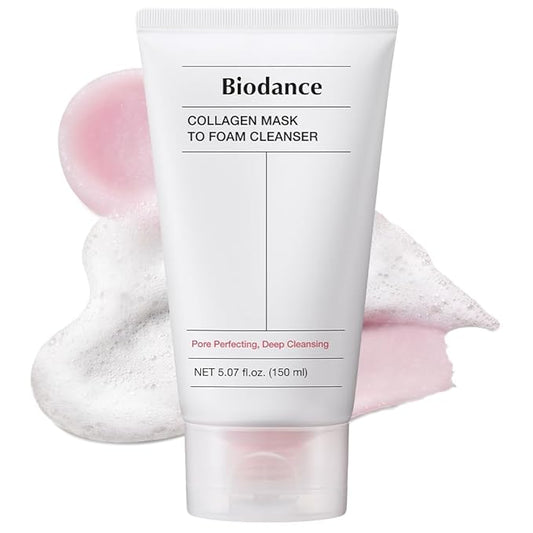BIODANCE Collagen Mask To Foam Cleanser, Face Wash for Women, 2-in-1 Pore Mask and Hydrating Foaming Facial Cleanser for Sensitive Skin, Oily Skin, Korean Skincareใ
ฃ5.07 fl. oz. (150 ml)
