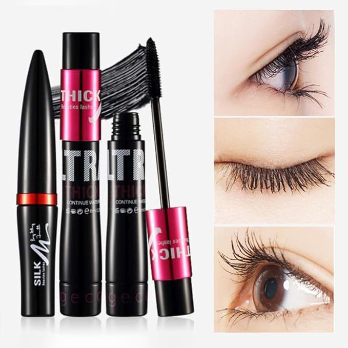 Gecom Black Lash Extending & Volumizing Mascara Set - Black Mascara for Instant Length, Volume & Curl - Waterproof, Smudge-Proof & Up To 18H Wear