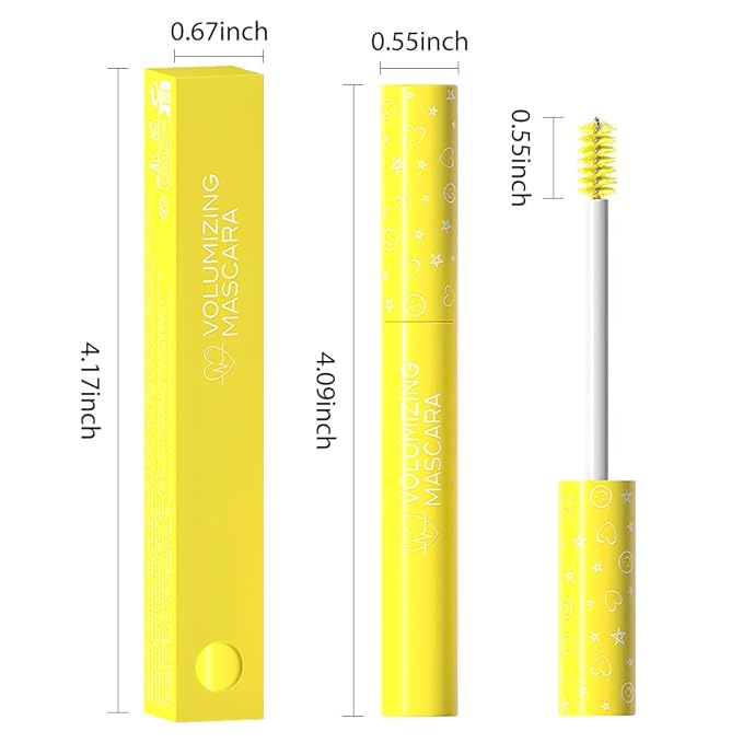 Yellow Lash Mascara Waterproof, Long lasting Charming Voluminous Cruelty Free Vegan Yellow Eye Makeup