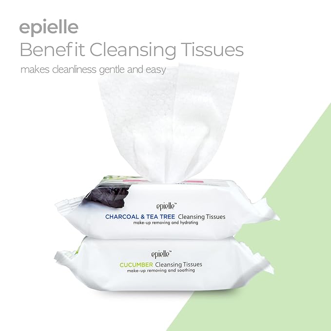 Epielle Makeup Remover Wipes, Remove Dirt, Oil, Waterproof Mascara, Gentle Daily Facial Cleanser Towelettes with Collagen, Tea Tree & Aloe Vera, Hypoallergenic & Alcohol-Free, 30 Count (Pack of 6)