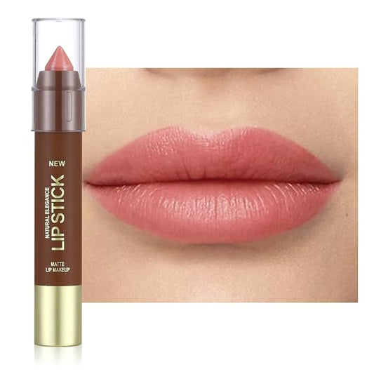 Matte Lipstick Crayon Set for Women, Rose Pink 24 Hour Lipstick Lip Liner Pencil, Neutral Lip Stick Lipliner Long Lasting Waterproof Smudge Proof, Vegan & Cruelty-Free, 01