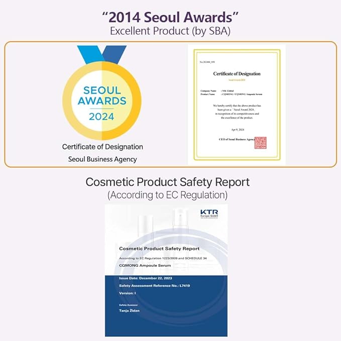 Ampoule Facial Serum 1.69 fl oz for Glowy Skin, Hydrating, Wrinkles, Dark spot, Fleckles & Blemish/Hyaluronic Acid, Vitamin C, Collagen, Peptide, Niacinamide/Natural Herb Scent/Korean