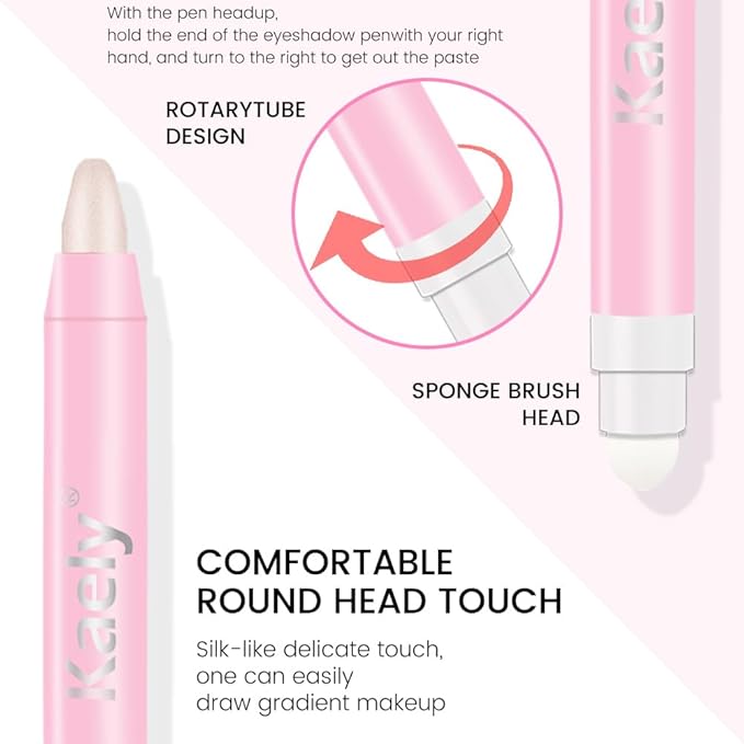 evpct 2Pcs Cream Eye Shadow Brightener Sticks Set for Eyes Waterproof, Champagne Shimmer & Pearl Shimmer Cream Eyeshadow Applicator Stick Long Lasting Pigmented Eye Makeup sombras en crema para ojos