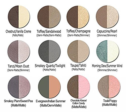Lauren Brooke Cosmetiques Pressed Eye Shadow Duo, Richly Pigmented Natural Eyeshadow, EU Certified Organic Makeup For Women (Evergreen/Indian Summer)