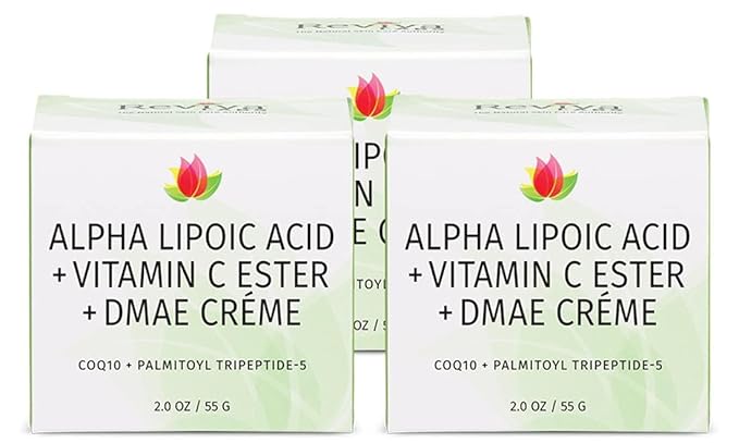 Reviva Labs DMAE Cream with Alpha Lipoic Acid, Vitamin C Ester - DMAE Lift and Firm Cream for Neck and Face - Skin Firming and Moisturizing Cream, 3-Pack (2 oz Each)