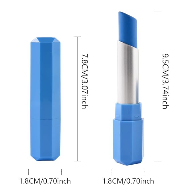 Light Blue Matte Creamy Lipstick for Women, Longwear Lip Gloss Face Paint Stick, Lip Stick Stain Long Lasting Waterproof Easy Application Full Coverage Velvet Gloss for Party Halloween Makeup 16