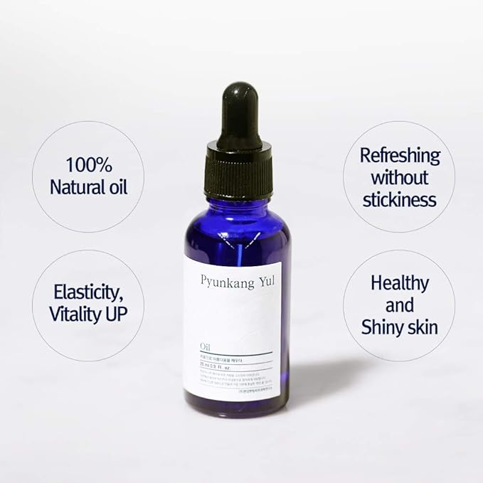Pyunkang Yul PKY Facial Oil for All Skin Types - 100% Natural Vitamin E From Shea Butter, Pure Vitamin C from Lemon & Bergamot, Lavender & Rosemary Leaf Oil Calm Irritated Skin 0.9 Fl. Oz