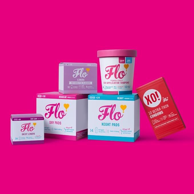 Flo Bamboo Period Pads with Wings Combo Pack 10 Day, 5 Night (15 Pads)