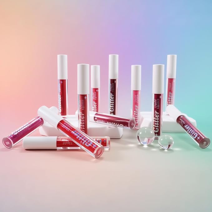 Orange Pink Metallic Lipstick for Women,Lightweight Glitter Sparkling Liquid Lipsticks,Shimmer Lip Gloss Stain Long Lasting Waterproof Smudge Proof Non-Drying 24 Hour Full Coverage Lip Makeup,Vegan