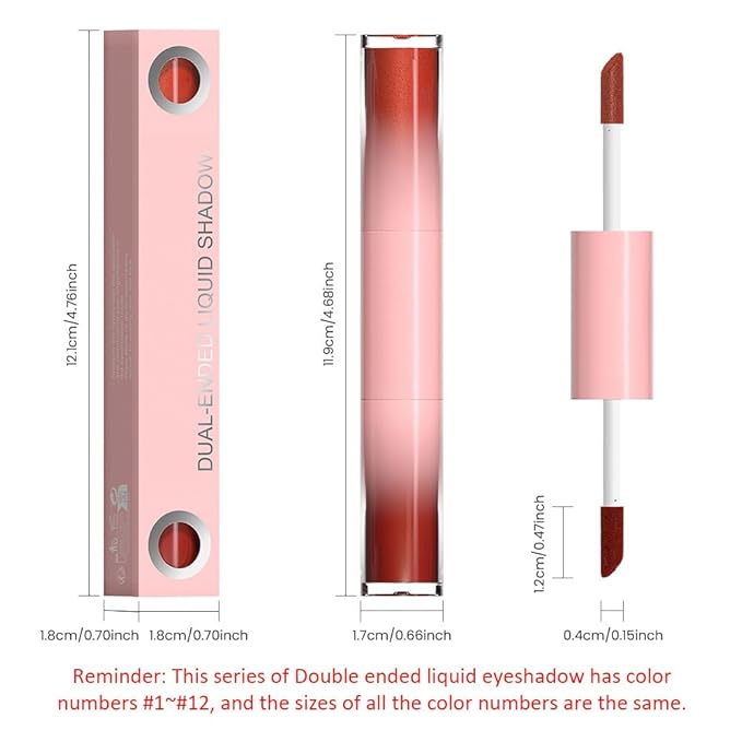 evpct Dual-Ended Shimmer to Glitter Liquid Eyeshadow, Shimmer and Glitter eyeshadow makeup in one stick, Easy Style Formula, Waterproof & Long Lasting Eye Shadow, 12#