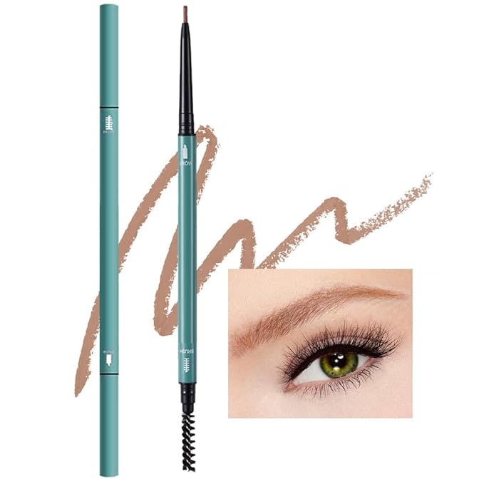 Light Brown Eyebrow Pencils for Women,with Spoolie Brush,Eyebrow Pencil Soft Textured,Waterproof Sweat-proof for Fills in Sparse Areas and Gaps Create a Natural Eye Brow,Vegan & Cruelty-Free