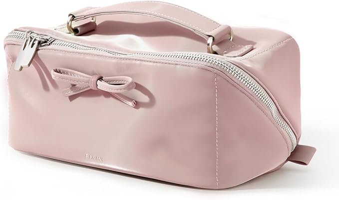 EACHY Travel Makeup Bag,Large Capacity Cosmetic Bags for Women,Waterproof Portable Pouch Open Flat Toiletry Bag Pattern Makeup Bag