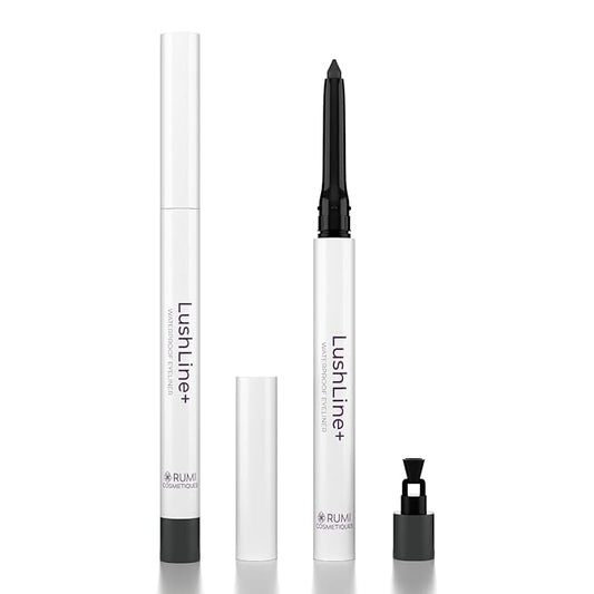 Rumi Cosmetiques LushLine+ Waterproof Eyeliner Pencil For Older Women - Smudge Proof, Long-Lasting, Non Toxic, Soft Glide - Safe For Sensitive Eyes (Natural Grey)