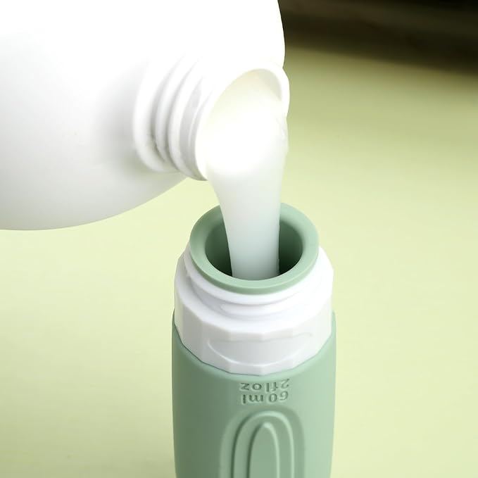 Travel Bottles for Toiletries, Tsa Approved 2oz Travel size Bottles, BPA Free Leak Proof Travels Toiletry Containers, Traveler Accessories with Toiletry Bag for Shampoo Liquid (4 Pack)