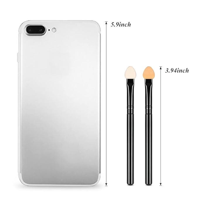 Foam Eyeshadow Applicators Double Sided Sponge Tip Reusable,20Pcs Professional Organic Long Handle Washable Makeup Eye Shadow Brush Set