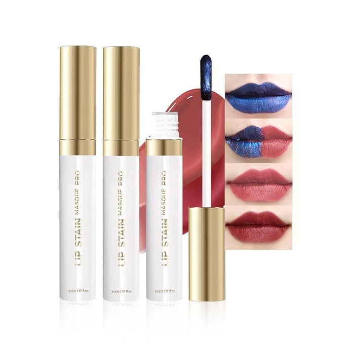 2Pcs Matte Lip Stain Wipe Off Masque - Peel Off Lip Stain Tattoo, All Day Peel Off Lip Tint,Long Lasting Lip Mask,Waterproof Transfer-proof Lip Liner Peel Off Lip Gloss,Stay Lip Makeup 06+07