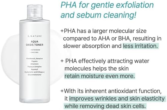 Aqua Oasis Toner | PHA, Soothing and Calming Skin,Hydrating, Refreshing Toner for All Skin Types, Korean Skin Care, Vegan | 300ml, 10.14 Fl Oz