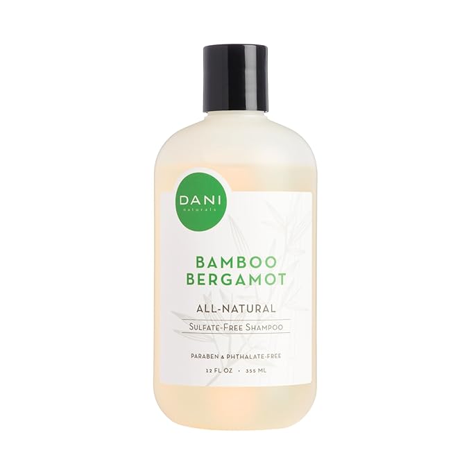 DANI Naturals Shampoo - Bamboo Bergamot is a sulfate-free, vegan, and organic shampoo that deeply hydrates and nourishes dry and curly hair, leaving it soft, smooth, and manageable.