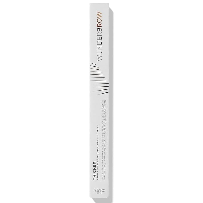 WUNDERBROW Thicker Brow Pen Duo, Dual Ended Pen, Vegan & Cruelty Free (Brunette)