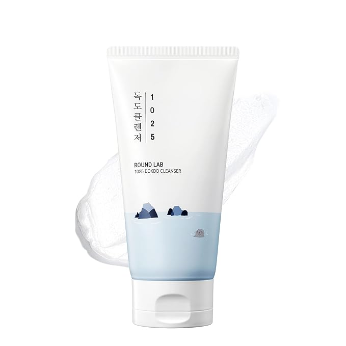 ROUND LAB 1025 Dokdo Cleanser 5.07 Fl Oz, Low pH Facial Cleanser for Sensitive Skin, Rich Soft Bubbles for Deep Cleansing and Makeup Removal, Hydrating Face Wash with Deep Sea Water, Korean Skin Care