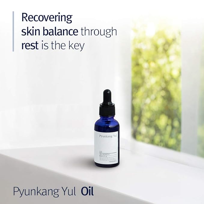 Pyunkang Yul PKY Facial Oil for All Skin Types - 100% Natural Vitamin E From Shea Butter, Pure Vitamin C from Lemon & Bergamot, Lavender & Rosemary Leaf Oil Calm Irritated Skin 0.9 Fl. Oz