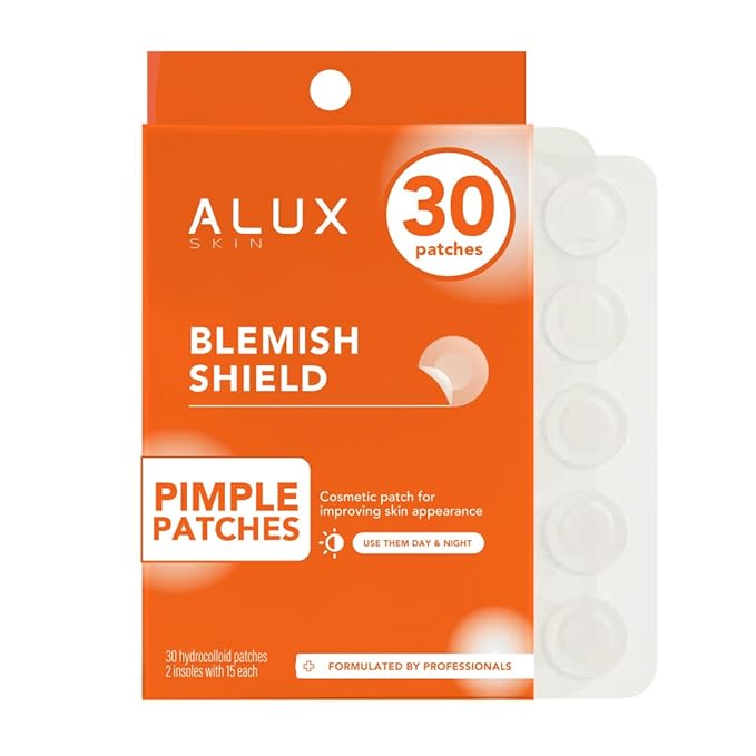 ALUX Skin Pimple Patches for Face, 30 Unit, Hydrocolloid Skin Care Acne Patches, Safe for Sensitive Skin, Use Under Makeup, Absorbing Spot Cover Stickers for Zits, Blemishes, Pimples, Breakouts